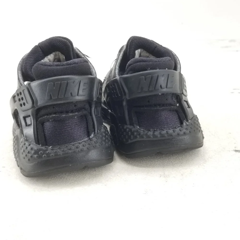 Nike Huarache Run Baby Black Walking Athletic Shoes Sneakers 704950-016 Size 4C
